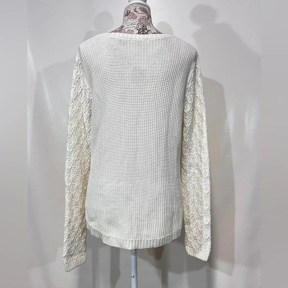 JEANNE PIERRE‎ Ivory cable knit sweater size L. - Picture 5 of 11